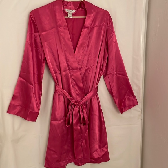 Morgan Taylor Intimates Hot Pink Short Robe Size S - Picture 1 of 6